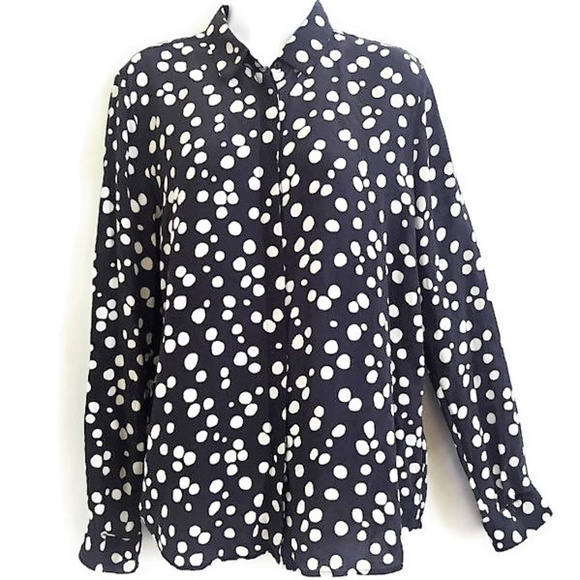 & Other Stories Tops - Other Stories Blouse Pure Silk Polka Dots Destroy